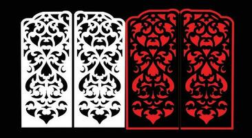 Decorative wall panels set Jali design CNC pattern, laser cutting pattern, router CNCcutting. vector