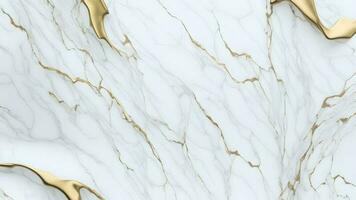 White gold marble texture background design. White marble texture with gold veins. 3d rendering, 3d illustration. photo