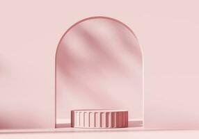 Abstract Minimal Pink Podium Platform For Product Display Showcase Presentation Advertising 3D Rendering photo