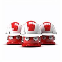 3d helmet character white isolated background, labor day concept, photo