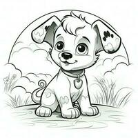 Cute Dog Puppy Coloring Pages photo