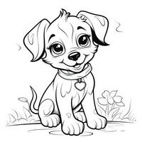 Cute Dog Puppy Coloring Pages photo