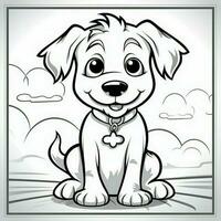 Cute Dog Puppy Coloring Pages photo