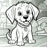 Cute Dog Puppy Coloring Pages photo