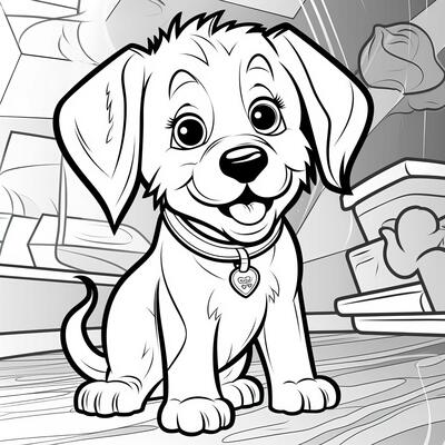Puppy Coloring Book Stock Photos, Images and Backgrounds for Free Download