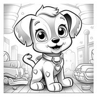 Cute Dog Puppy Coloring Pages photo