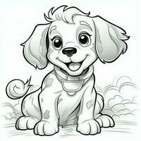 Cute Dog Puppy Coloring Pages photo