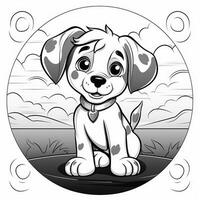 Cute Dog Puppy Coloring Pages photo