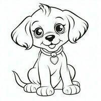 Cute Dog Puppy Coloring Pages photo