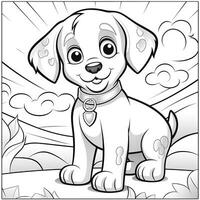 Cute Dog Puppy Coloring Pages photo