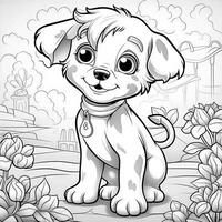 Cute Dog Puppy Coloring Pages photo