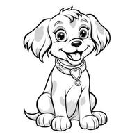 Cute Dog Puppy Coloring Pages photo