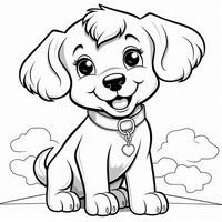 Cute Dog Puppy Coloring Pages photo