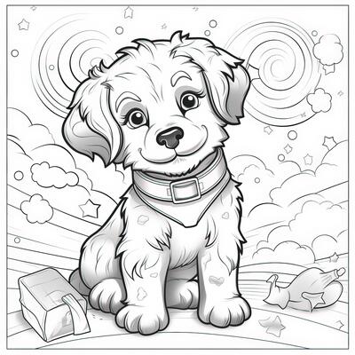 Puppy Coloring Book Stock Photos, Images and Backgrounds for Free Download