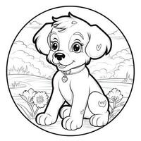 Cute Dog Puppy Coloring Pages photo