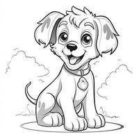 Cute Dog Puppy Coloring Pages photo