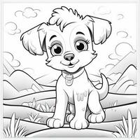 Cute Dog Puppy Coloring Pages photo