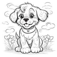 Cute Dog Puppy Coloring Pages photo