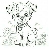 Cute Dog Puppy Coloring Pages photo