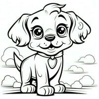 Cute Dog Puppy Coloring Pages photo