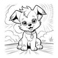 Cute Dog Puppy Coloring Pages photo