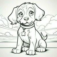 Cute Dog Puppy Coloring Pages photo