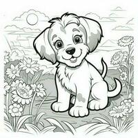 Cute Dog Puppy Coloring Pages photo