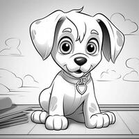 Cute Dog Puppy Coloring Pages photo