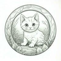 Cute Cats Coloring Pages For Kids photo