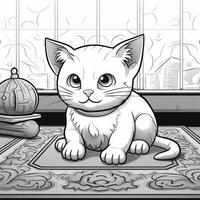 Cute Cats Coloring Pages For Kids photo