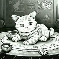 Cute Cats Coloring Pages For Kids photo