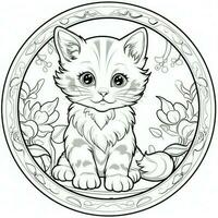 Cute Cats Coloring Pages For Kids photo