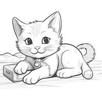 Cute Cats Coloring Pages For Kids photo