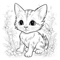 Cute Cats Coloring Pages For Kids photo