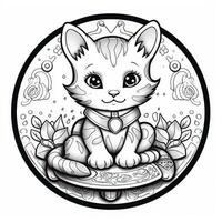 Cute Cats Coloring Pages For Kids photo