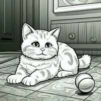 Cute Cats Coloring Pages For Kids photo