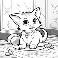 Cute Cats Coloring Pages For Kids photo