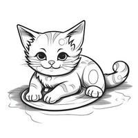 Cute Cats Coloring Pages For Kids photo