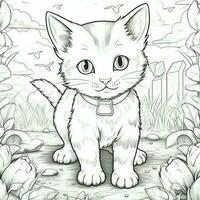 Cute Cats Coloring Pages For Kids photo