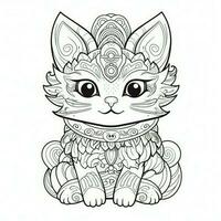 Cute Cats Coloring Pages For Kids photo