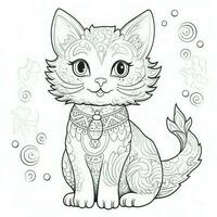 Cute Cats Coloring Pages For Kids photo