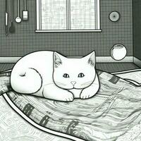 Cute Cats Coloring Pages For Kids photo