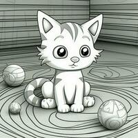 Cute Cats Coloring Pages For Kids photo