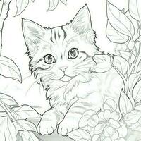 Cute Cats Coloring Pages For Kids photo