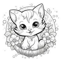 Cute Cats Coloring Pages For Kids photo