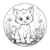 Cute Cats Coloring Pages For Kids photo