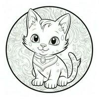 Cute Cats Coloring Pages For Kids photo