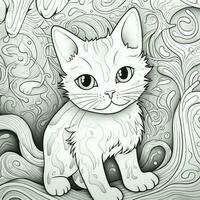 Cute Cats Coloring Pages For Kids photo