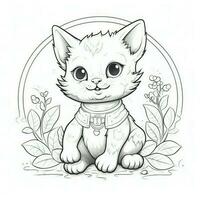 Cute Cats Coloring Pages For Kids photo