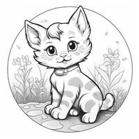 Cute Cats Coloring Pages For Kids photo